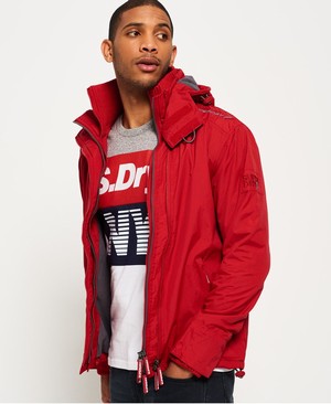 Superdry Pop Cipzár Hooded Arctic SD-Windcheater Férfi Kabát MélyPiros/Szürke | QREXK5029